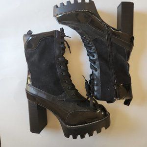 Bamboo High-Heel Platform Ankle Boots